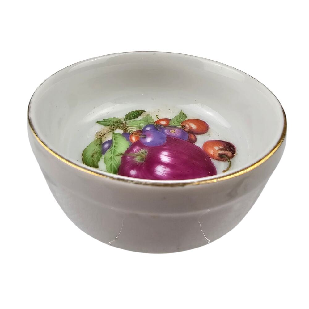 Vintage John Wagner & Sons Made in Japan Ramekin Dish Fruit Motif with Gold Trim - Picture 2 of 7